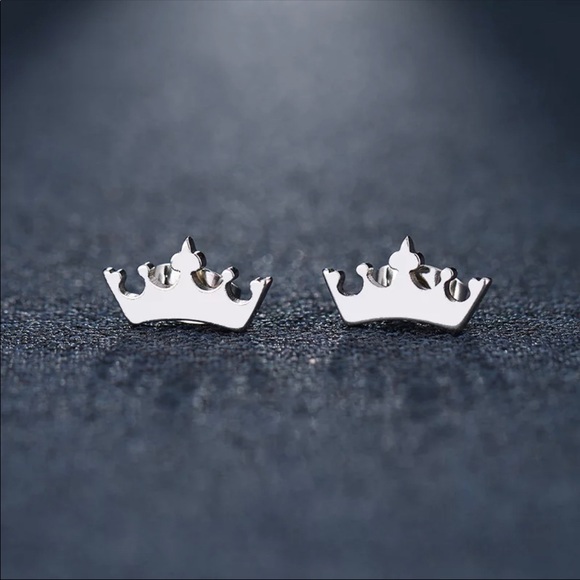 SILVER - CROW Stainless Steel Stud Earrings - Picture 1 of 6